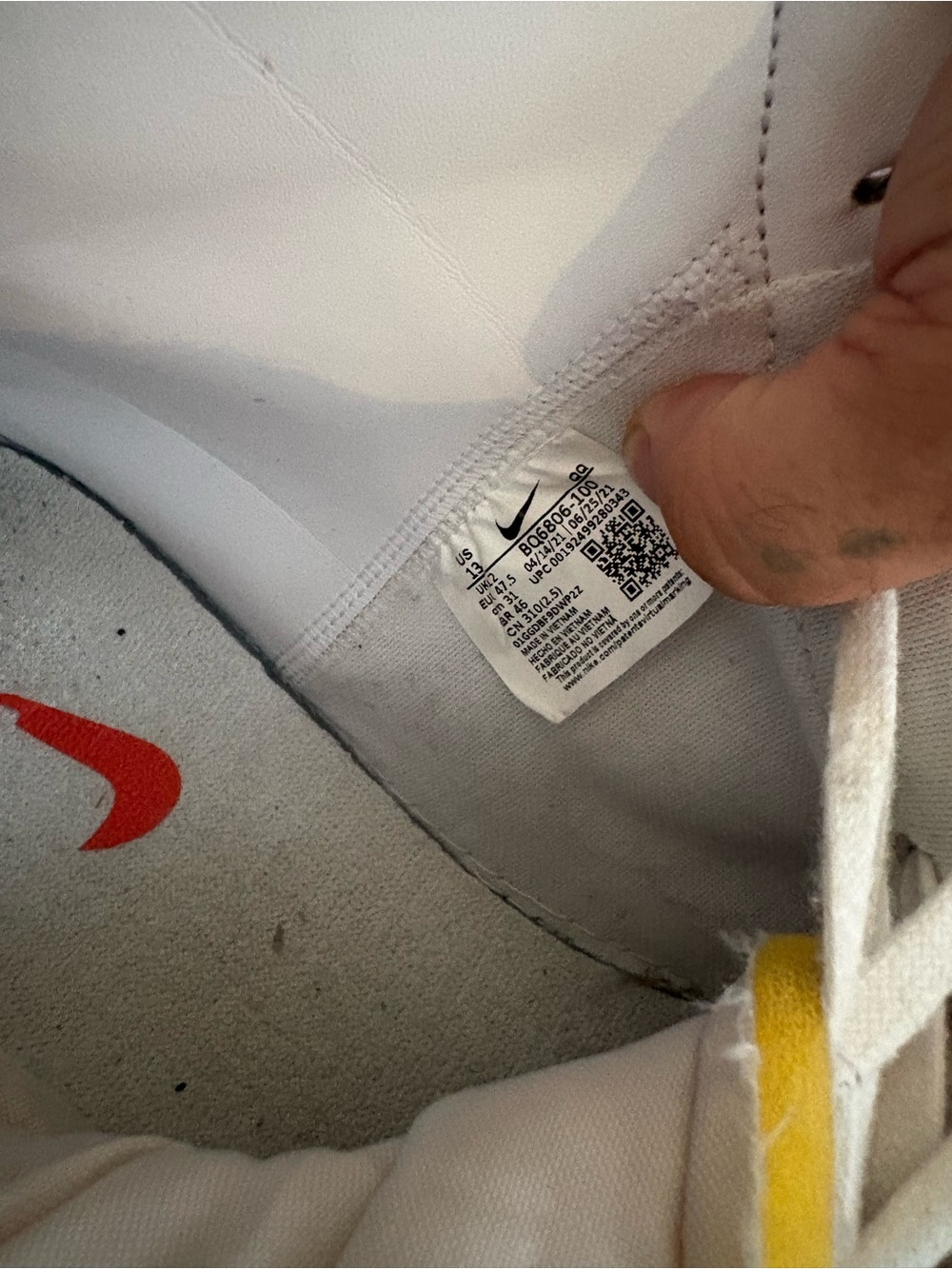 Nike Blazer Mid Men's Sneakers - White/Black US 13 - Picture 5 of 5